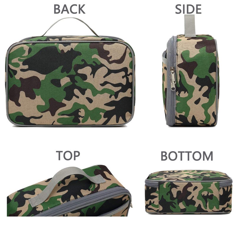 FlowFly Kids Lunch box Insulated Soft Bag Mini Cooler Back to School Thermal Meal Tote Kit for Girls, Boys, Forest - Image 4